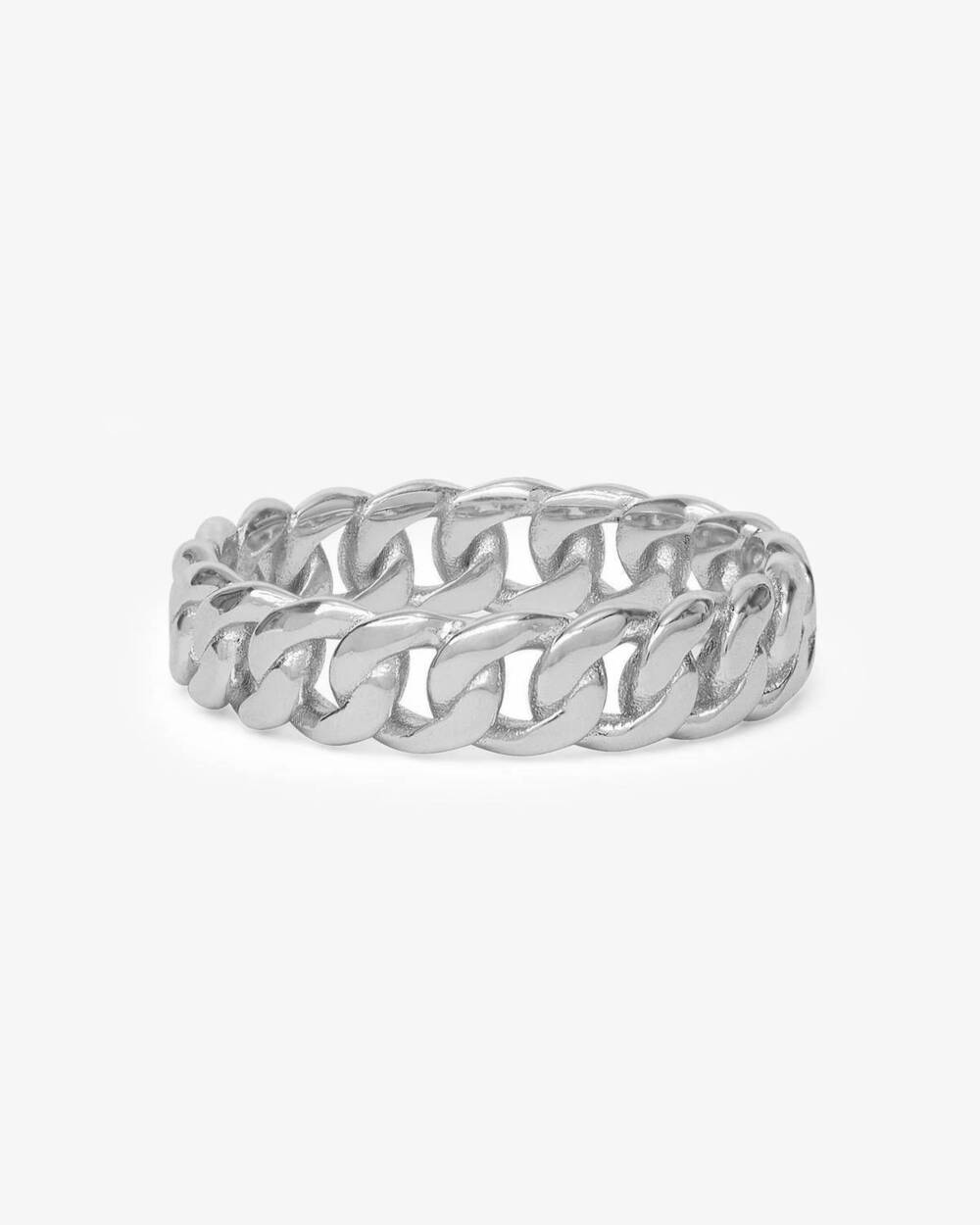 NEW MELINDA MARIA women's julian cuban chain ring in silver
